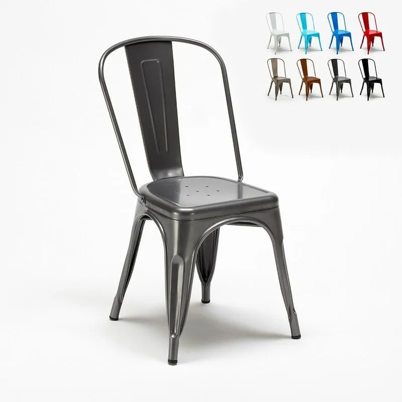 Stock 20 sedie industrial metallo e acciaio per cucina e bar steel one Colore: Grigio