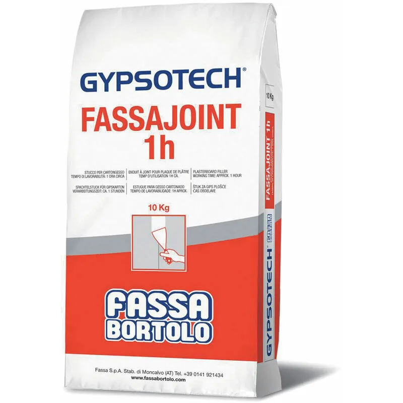 Fassa Bortolo - Stucco Cartongesso fassajoint 1h ideale per guinti e rasature in sacco - da 10 Kg