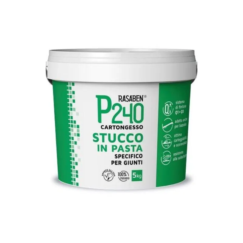 Stucco pasta cartongesso p240  rasaben kg 5 specifico giunti (4 pezzi) 