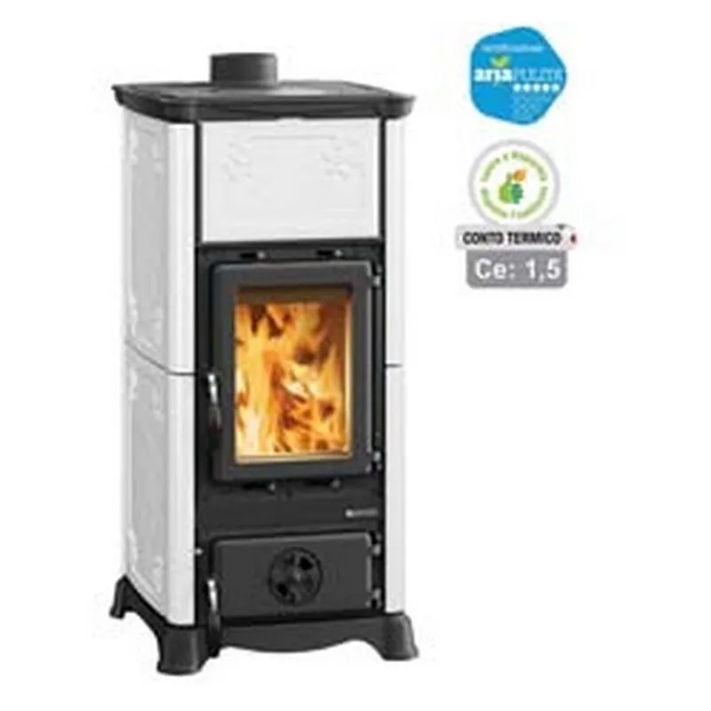 Nordica - stufa a legna emiliana 6,5 kw bianca (conto termico) - misure CM.45,3X49X95H. - peso KG.140