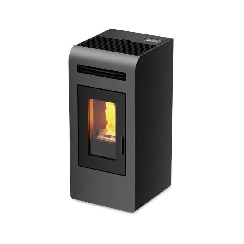 Foco - Stufa a Pellet Grigio - Mod. Cayenne 10 - Classe Energetica a+ - Cassetto Cenere Spazioso e Rimovibile