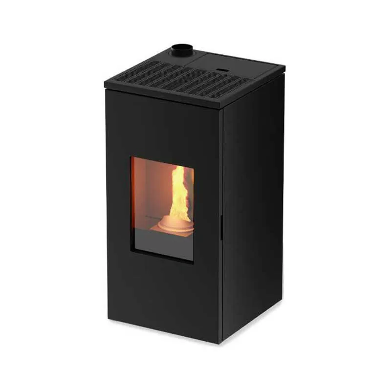 Foco - Stufa a Pellet Nero - Modello futura 11 - Ad Alta Efficienza - Classe Energetica a++ - Stile Moderno - Dimensione Compatta