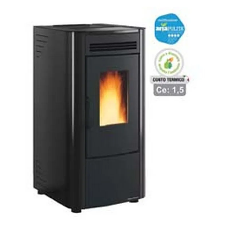 Stufa a pellet ketty evo 2.0 6,5 kw nera (conto termico) - misure CM.45,6X50,7X88,4H. - peso KG.69