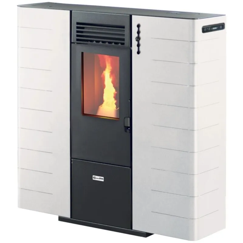 Canadian Stove - stufa a pellet slim canalizzata 'slim 10c' bianco 9,0 kw