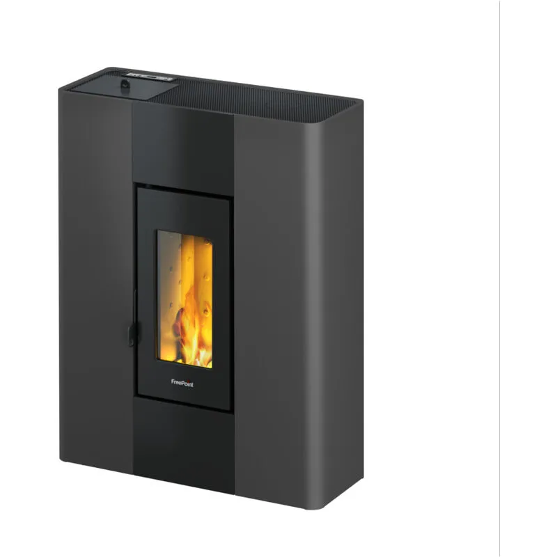 stufa a pellet slim ermetica freepoint roxy antracite 7 kw