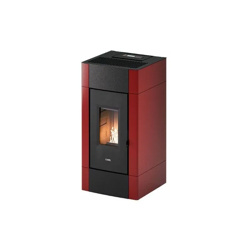 Stufa a Pellet Ventilata Cadel Cristal 9 da 9 kW Rosso - 7018519