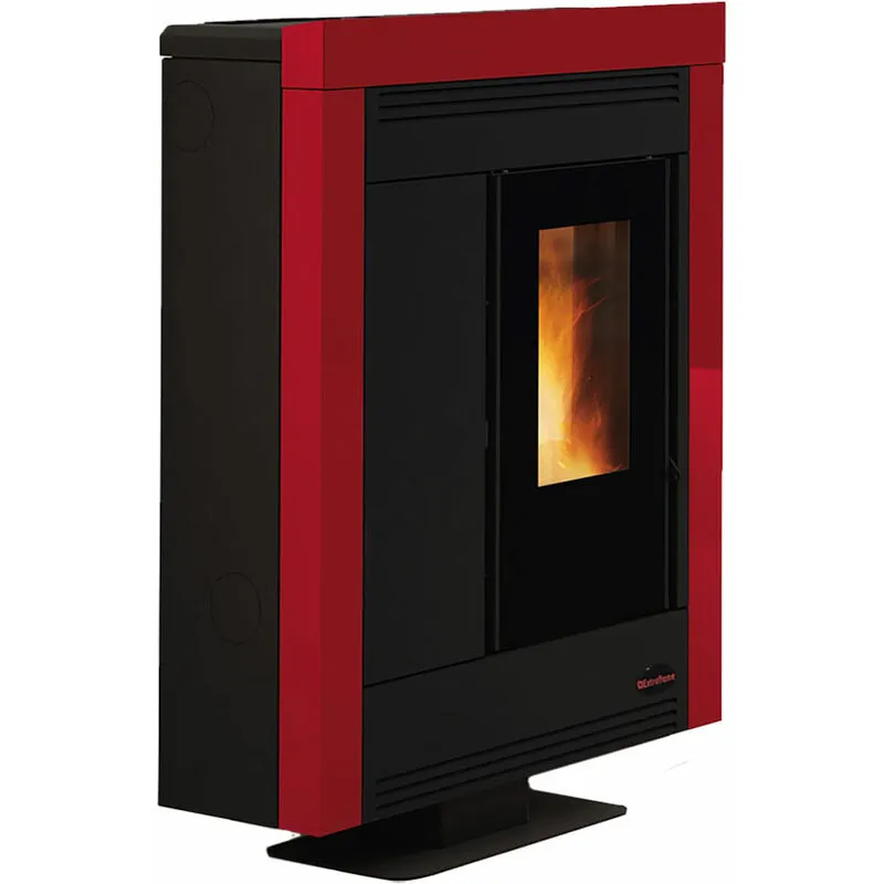 Stufa a pellet 'souvenir steel evo' colore bordeaux