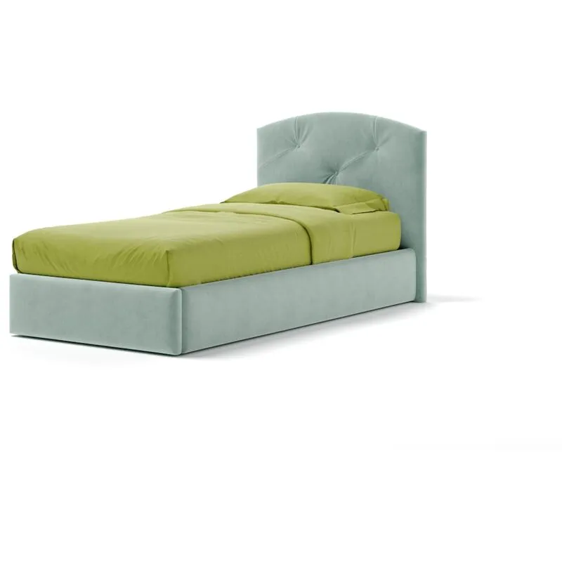 Letto Contenitore Made In Italy Cangù sunny singolo tessuto celeste