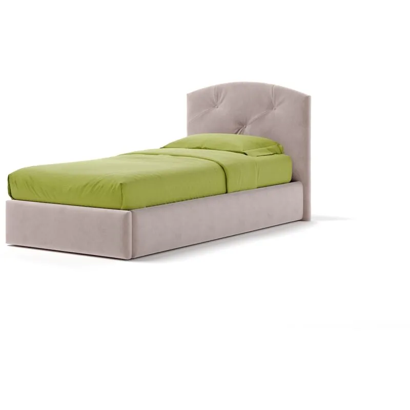 Letto Contenitore Made In Italy Cangù sunny singolo tessuto rosa