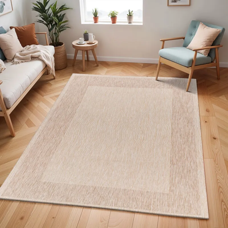 Tappeto per Esterni e Interni Effetto Juta Marrone e Beige 160 x 213 cm - Surya