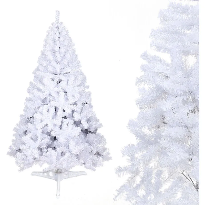 Swanew - Albero di Natale Selezione supporto albero di Natale floccato bianco 120cm