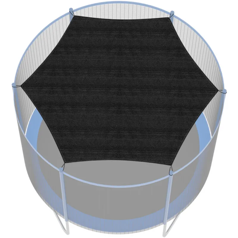  Copertura per trampolino, protezione solare antistrappo Anti-UV per trampolino 6 barre 244cm Nero