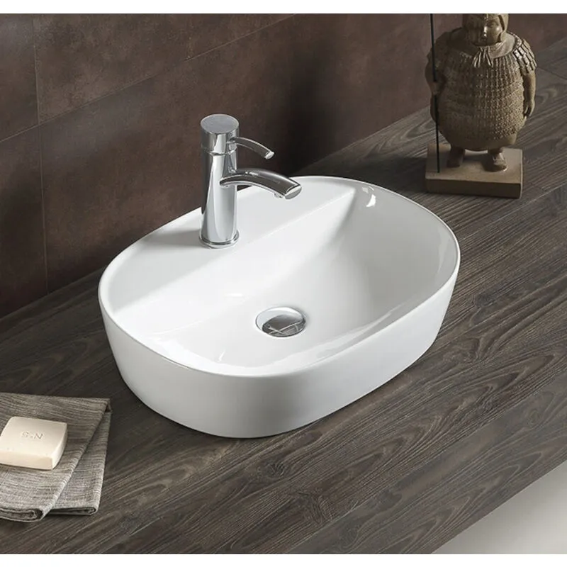 Swiss Aqua Technologies - Lavabo da appoggio Infinitio 60 x 40 x 12,5 cm senza troppopieno, bianco (SATINF6040)