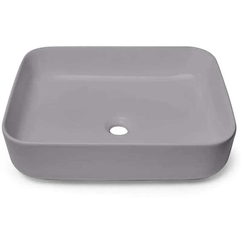 Lavabo freestanding Infinitio 50x39 cm + scarico, grigio opaco (SATINF5039LGRM-SETBP) - Swiss Aqua Technologies