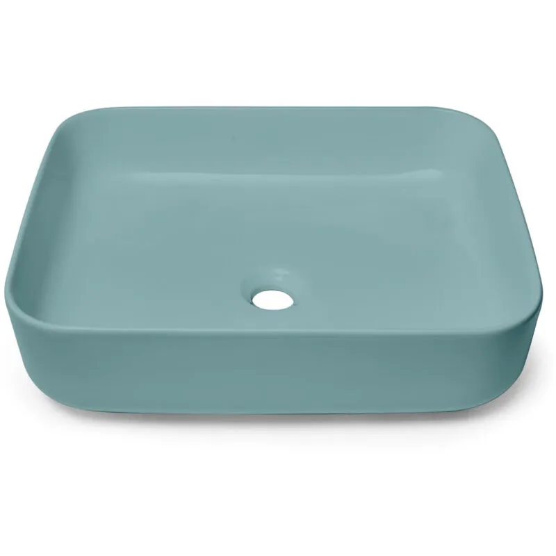 Lavabo freestanding Infinitio 50x39 cm + scarico, Verde opaco (SATINF5039LGEM-SETBP) - Swiss Aqua Technologies