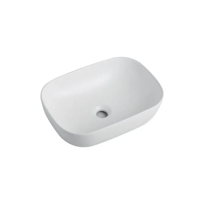 Set lavabo da appoggio Infinitio 45,5x32,5 cm + scarico, bianco opaco (SATINF4532M-SETBP) - Swiss Aqua Technologies