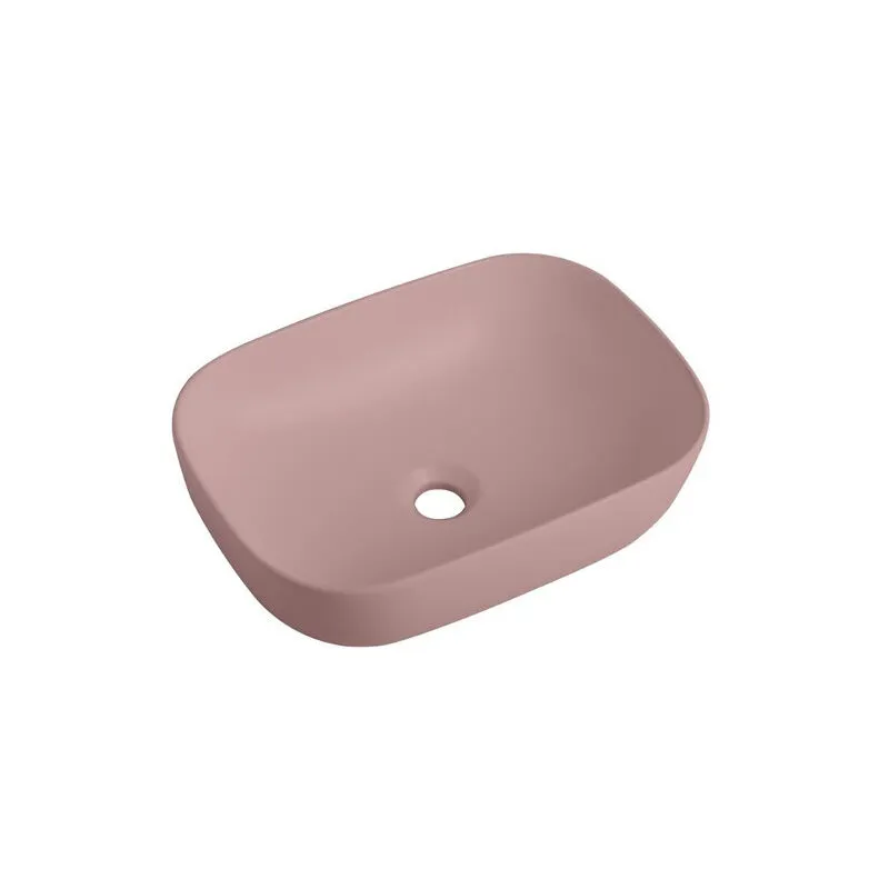 Set lavabo da appoggio Infinitio 45,5x32,5 cm + scarico, rosa opaco (SATINF4532PM-SETBP) - Swiss Aqua Technologies