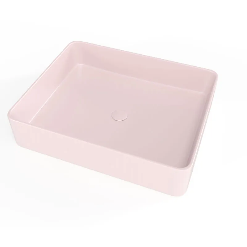 Swiss Aqua Technologies - Set lavabo da appoggio Infinitio 50 x 40 x 11 cm + scarico, rosa opaco (SATINF5040PM-SETBP)