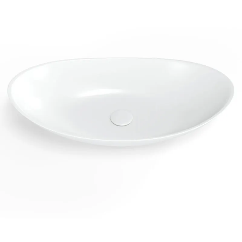 Set lavabo da appoggio Infinitio 61,5x35 + scarico, bianco (SATINF61536M-SETBP) - Swiss Aqua Technologies