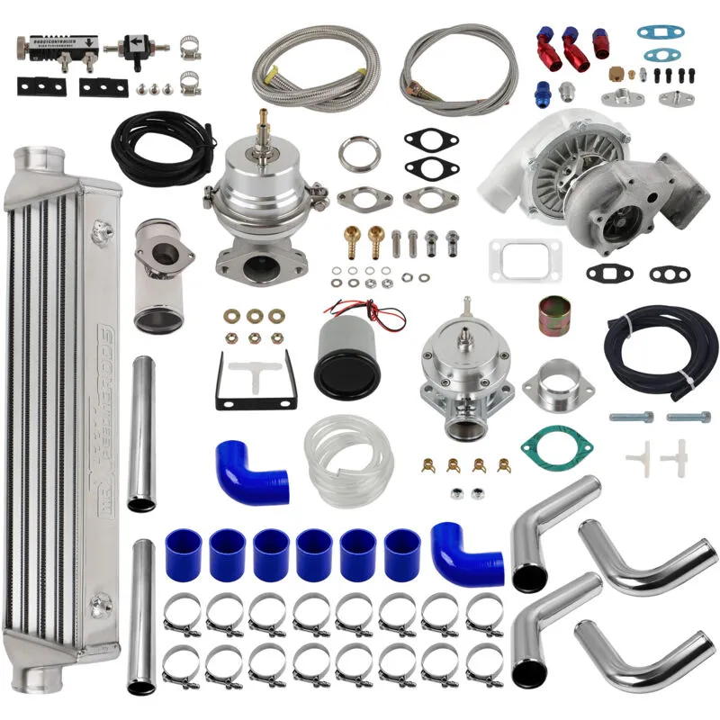 1 Unit Universal Turbo turbocompresseu T3 T4 Kit Wastegate Intercooler Piping