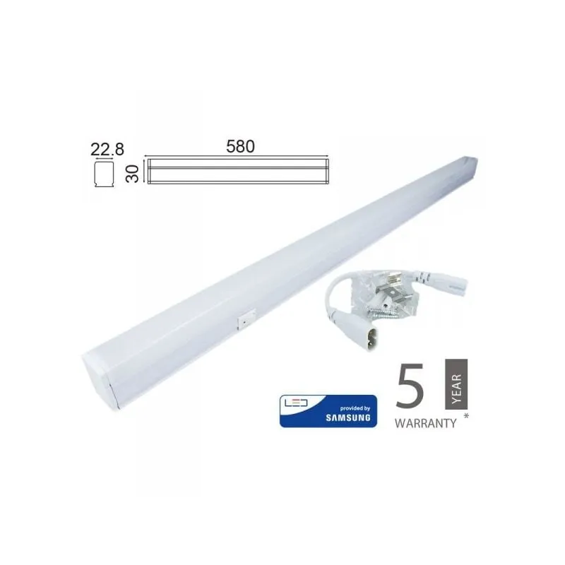 Plafoniera Tubo Led T5 60cm 7W Freddo 6400K Lineare Raccordabile Allungabile Chip Smd Samsung SKU-21694