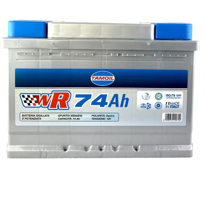 Batteria wr 74 ah dx batteria per auto - ricambio - Tamoil