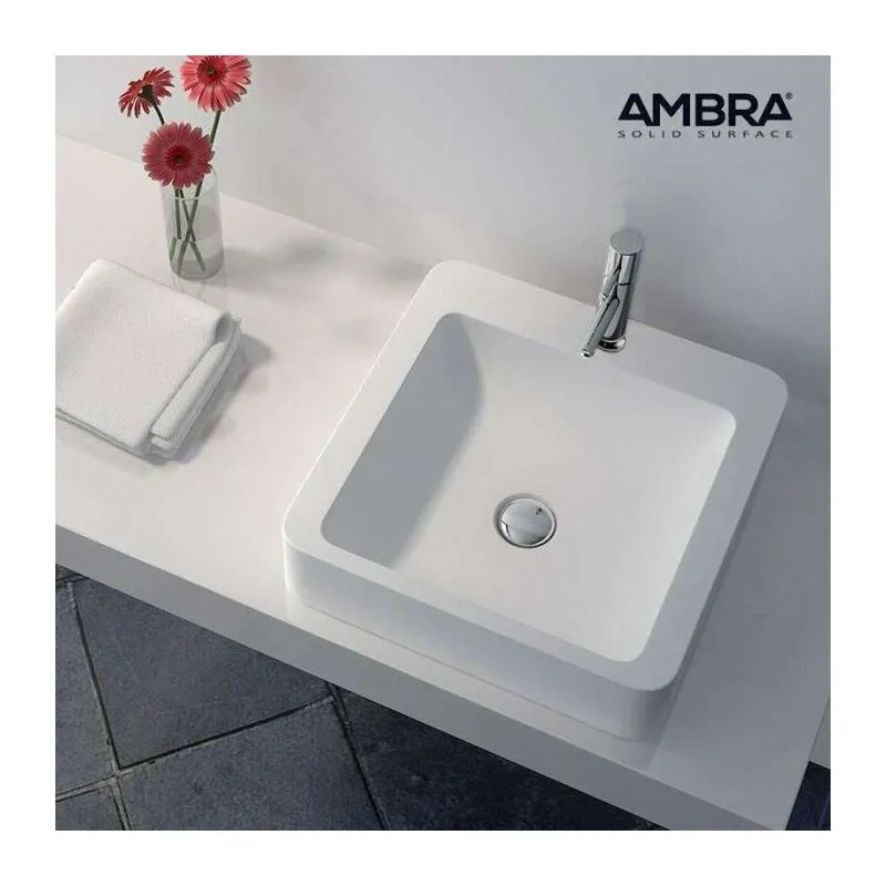 Ambra - tanae - lavabo quadrato da appoggio - Lavabo