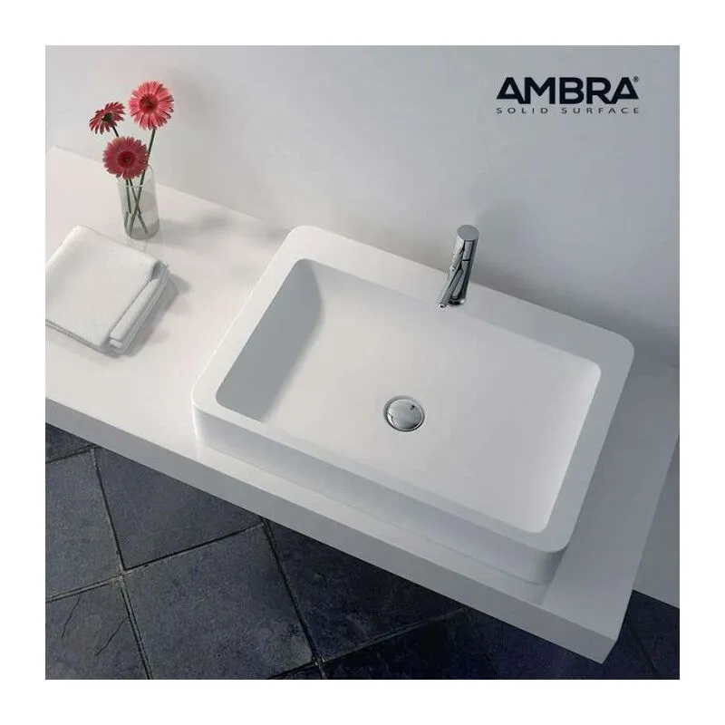 Ambra - tanaho - lavabo rettangolare da appoggio - Lavabo