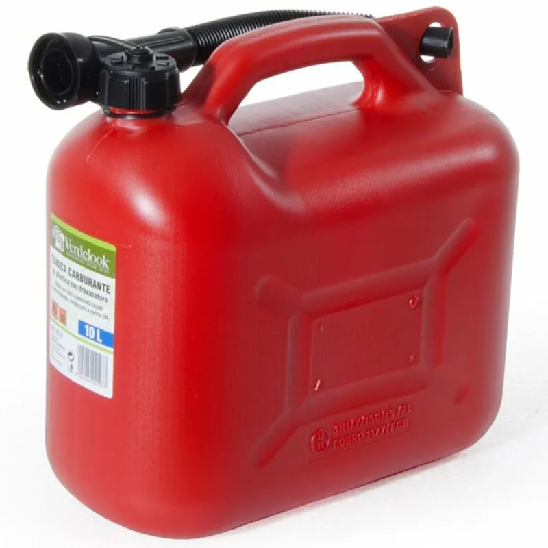 Tanica Benzina 10 Lt Plastica con Boccaglio Trasporto Carburanti Omologata un