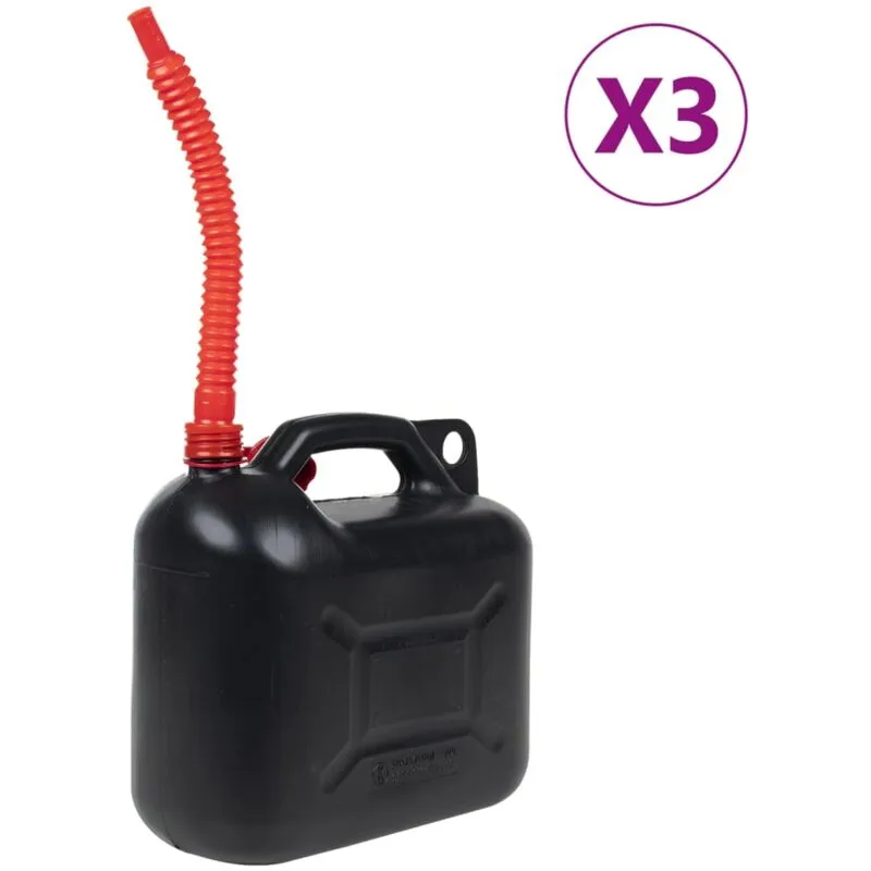 Vidaxl - Taniche Carburante Beccuccio Flessibile 3 pz Nero 10 l Plastica