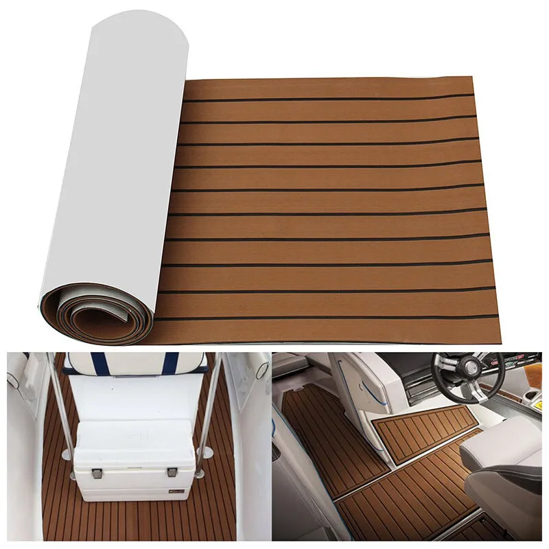 Tappetino adesivo per barca 2400x400x6mm, pavimento per yacht in schiuma eva - Marrone