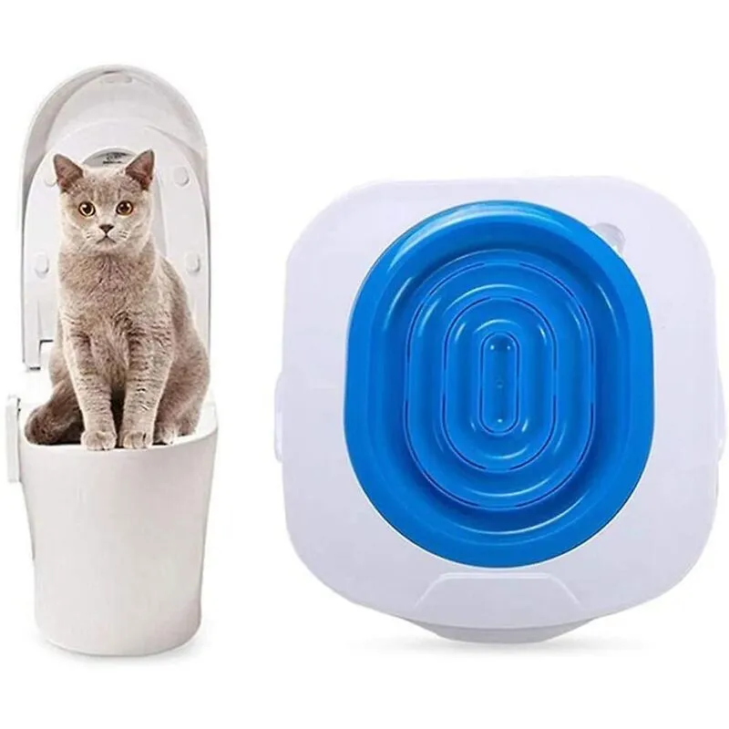 Tappetino da addestramento per la toilette per gatti Tappetino da addestramento per la toilette per gatti Può mettere la sabbiera per gatti (Blu)