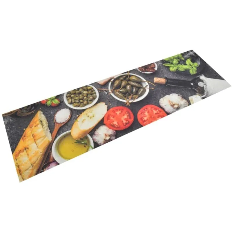 Vidaxl - Tappeto da Cucina Lavabile Vino e Cena 45x150 cm Velluto 4272