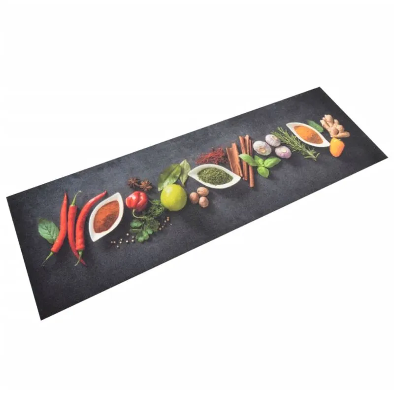 Tappeto da Cucina Lavabile Spezie 60x180 cm Velluto - Vidaxl