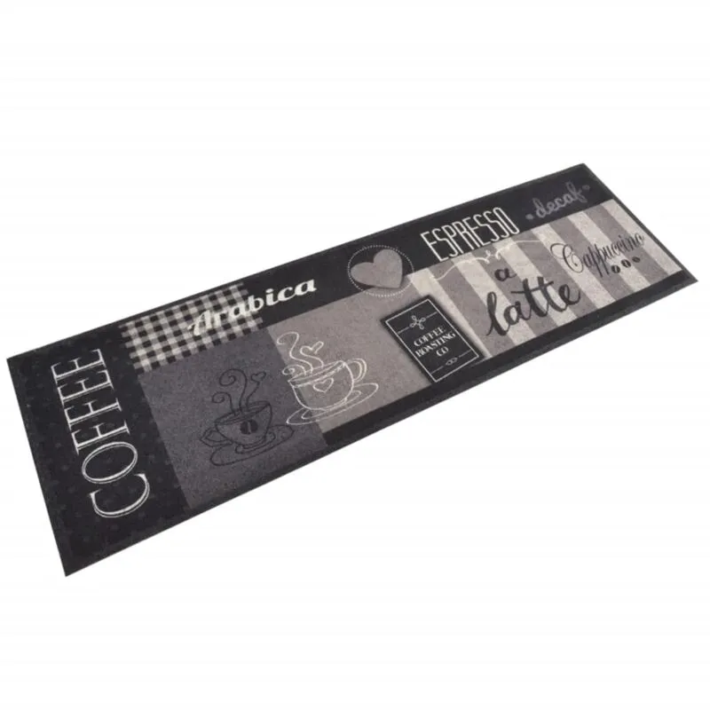 Vidaxl - Tappeto da Cucina Lavabile Nero Caff� 45x150 cm Velluto