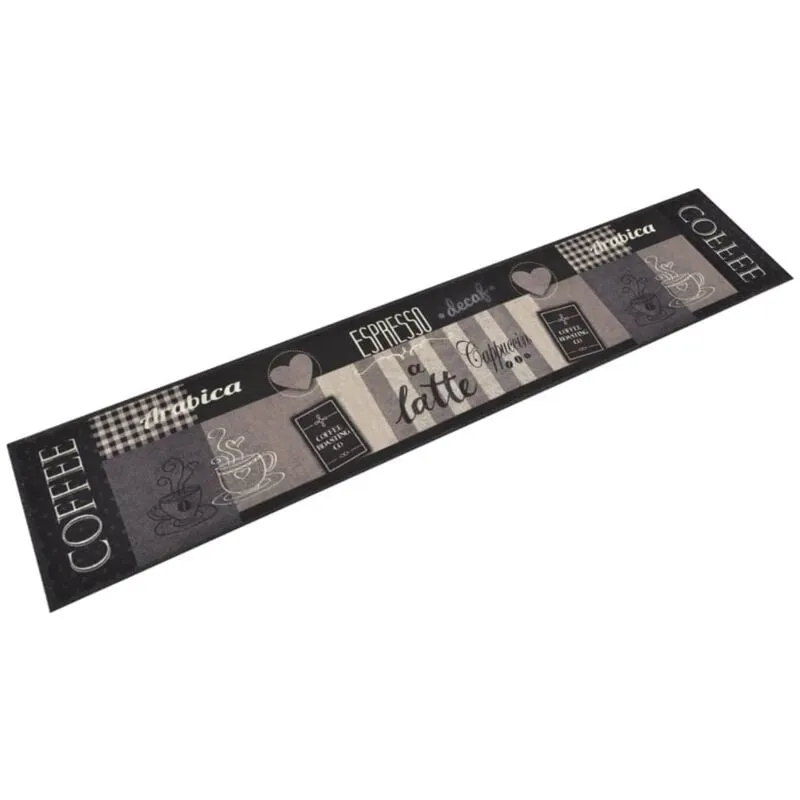 Tappeto da Cucina Lavabile Nero Caff� 60x300 cm Velluto - Vidaxl