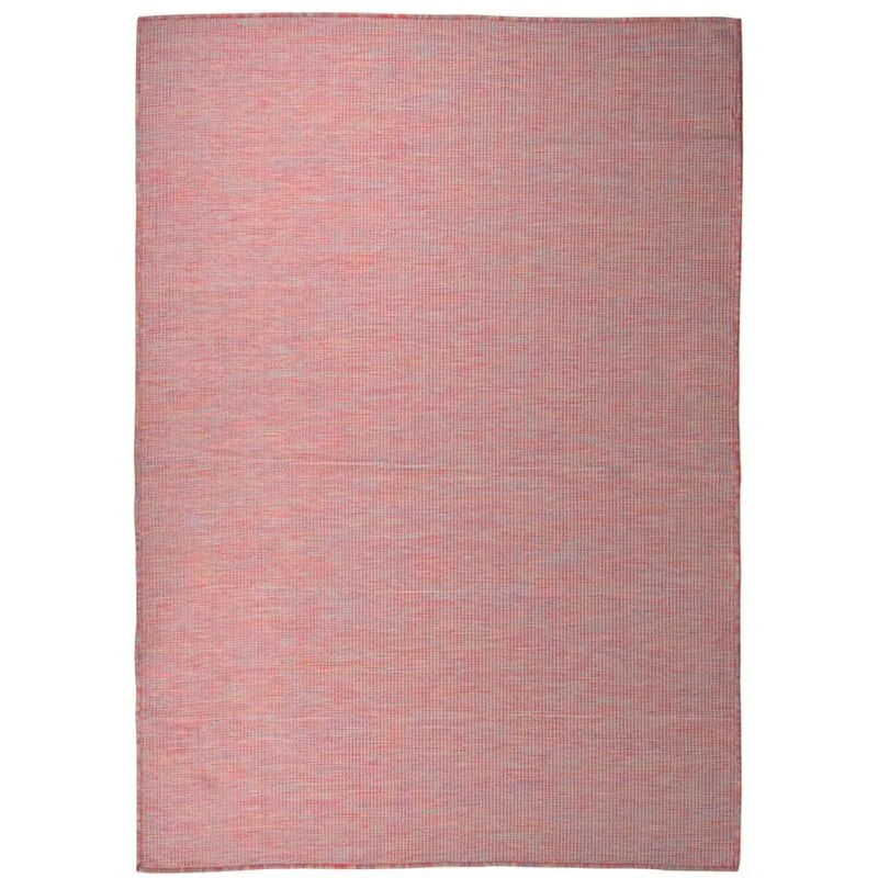 Tappeto da Esterni a Tessitura Piatta 140x200 cm Rosso