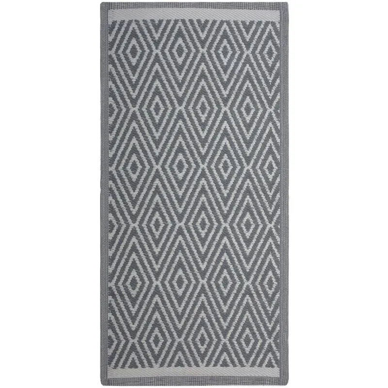 Tappeto per Interni e Esterni Motivo a Rombi Grigio Chiaro 90 x 150 cm Sikar