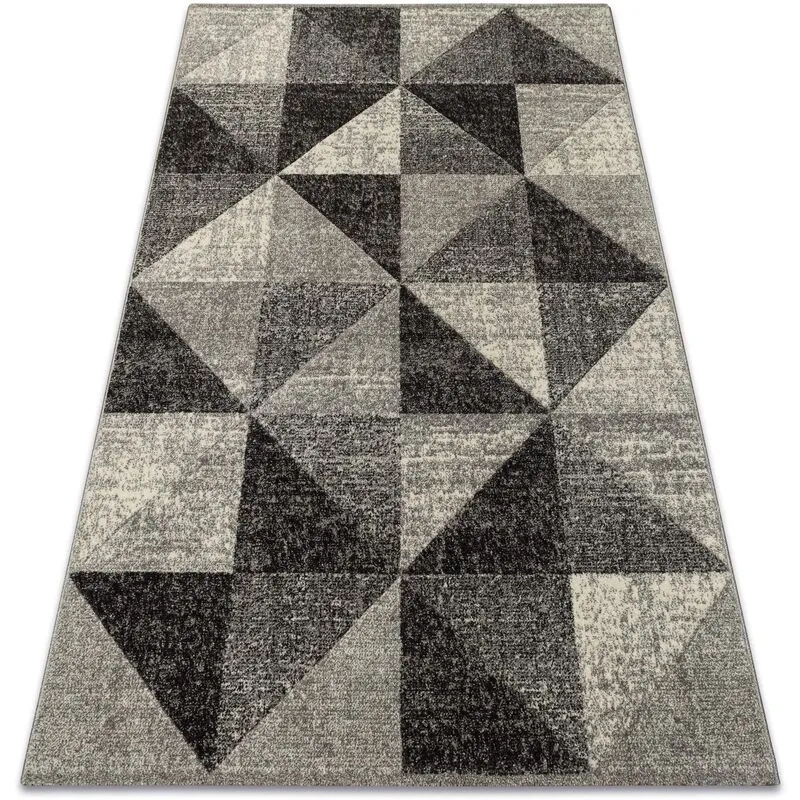 Rugsx - Tappeto feel 5672/16811 triangoli grigio / anthracite / crema grey 140x190 cm