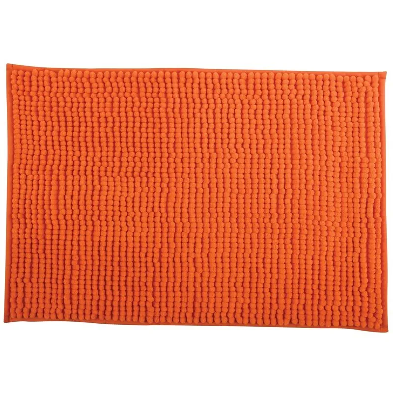  "Chenille" tappetino da bagno antiscivolo in microfibra in arancione 40 x 60 cm