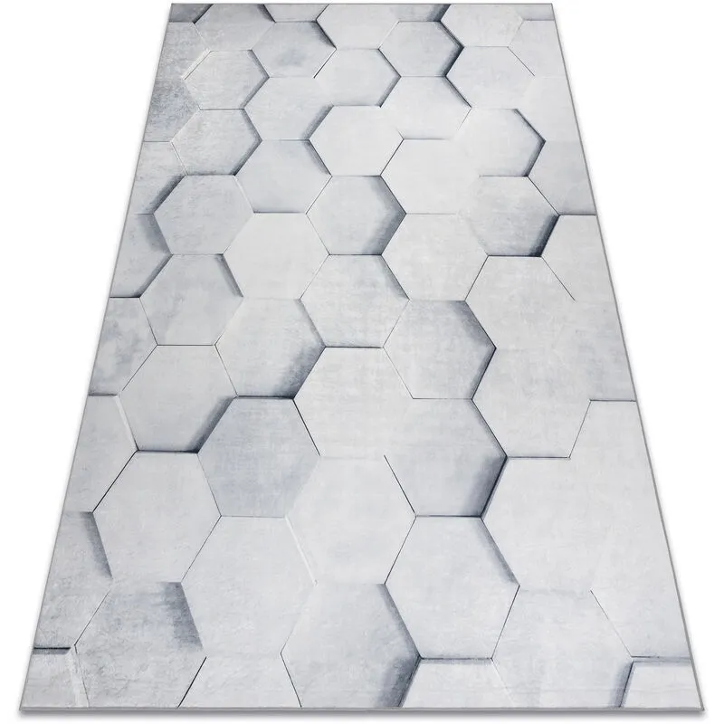 Rugsx - Tappeto lavabile andre 1180 Nido d'ape, esagono 3D antiscivolo - grigio grey 120x170 cm