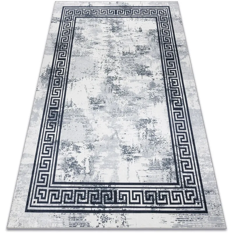 Rugsx - Tappeto lavabile andre 1189 Marmo, greco antiscivolo - nero / bianca black 80x150 cm