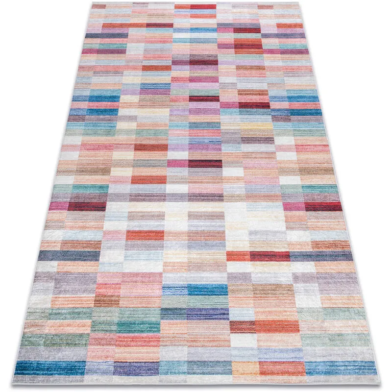 Tappeto lavabile andre 2295 Strisce antiscivolo - rosa / blu multicolour 80x150 cm