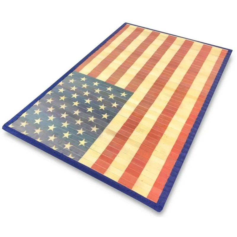 Tex Family - tappeto legno bamboo cm. 50X80 america bandiera americana