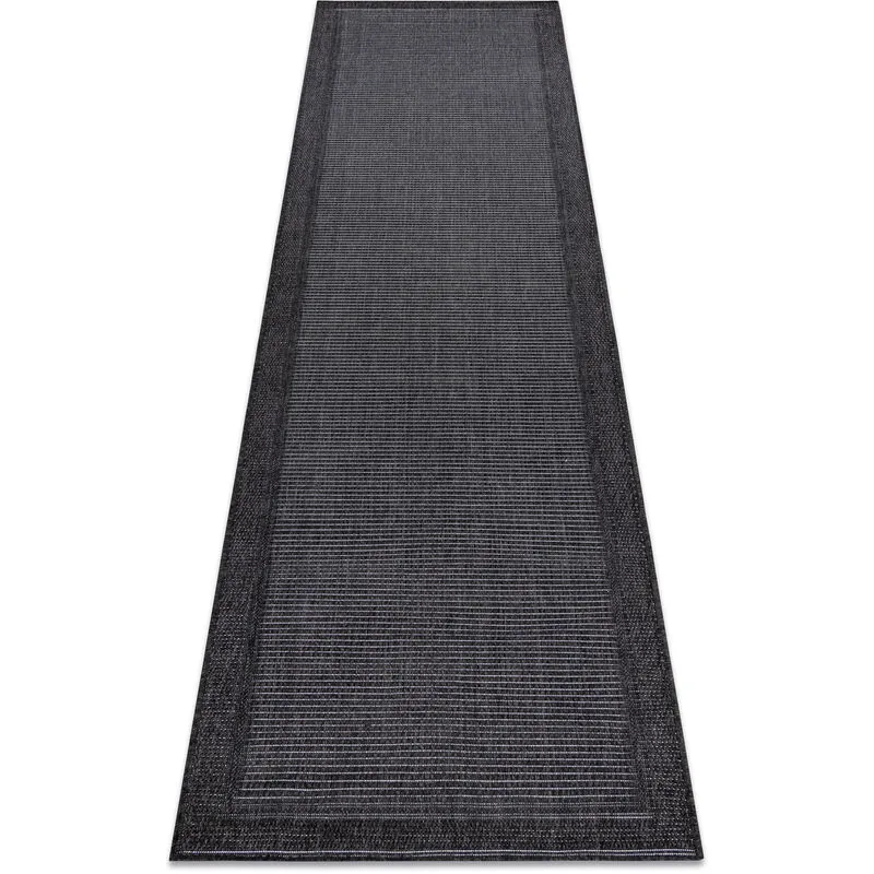 Tappeto, passatoia timo 5979 sizal all'aperto telaio nero black 60x300 cm