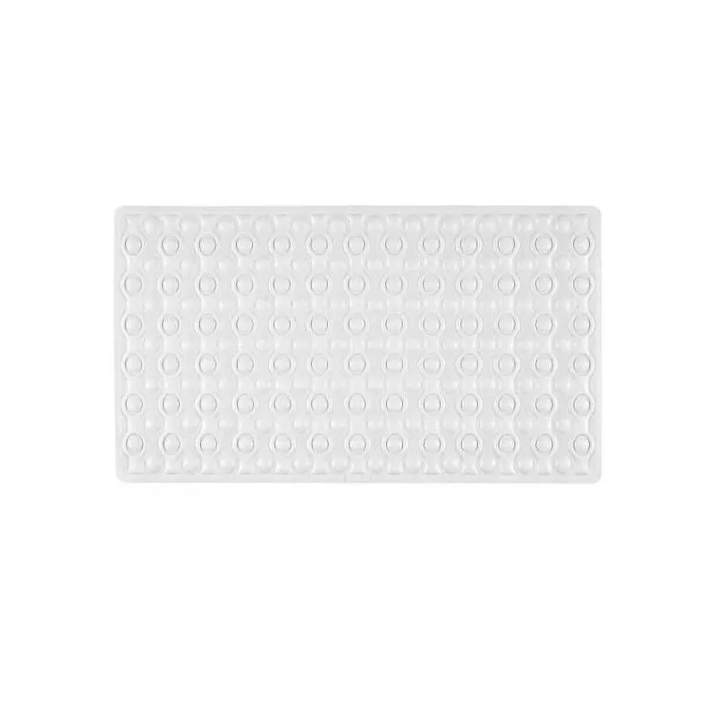 Tappeto da bagno Rocha, tappeto antiscivolo in gomma, 70x40 cm, bianco - 