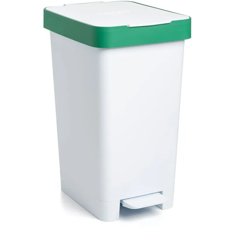 Plasticos Tatay - tatay Pattumiera Smart, 25L di Capacita, Pedale Retrattile, Polipropilene, senza bpa, Sacco della Spazzatura da 30 litri, Verde