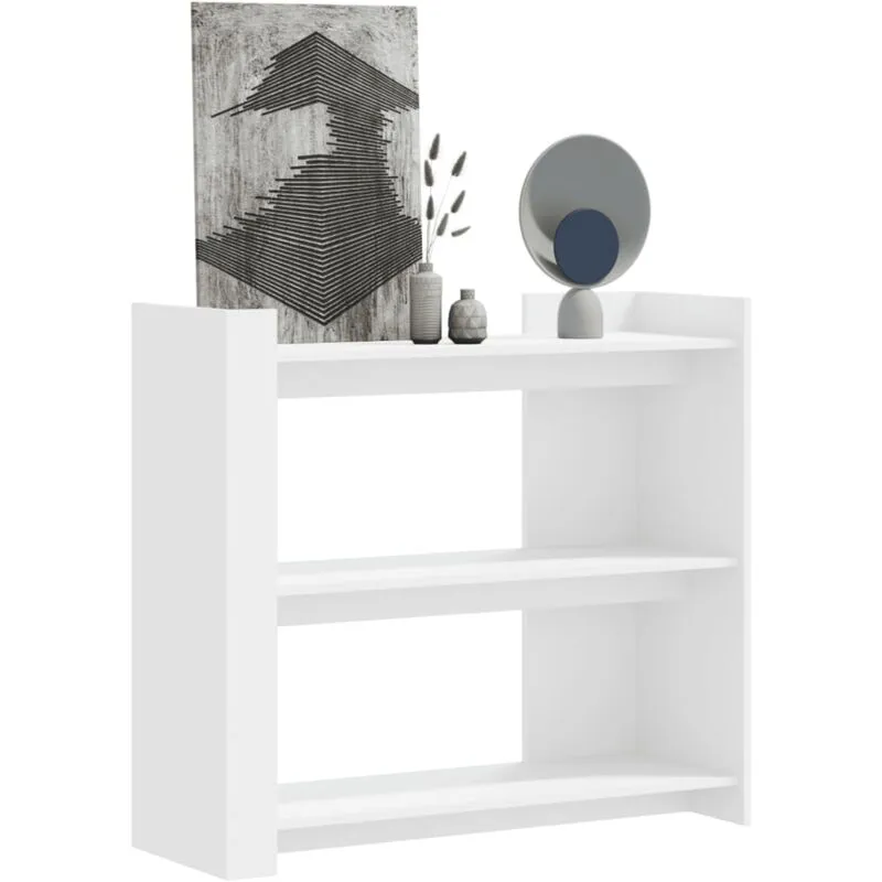 Tavolino Consolle Bianco 100x35x90 cm in Legno Multistrato