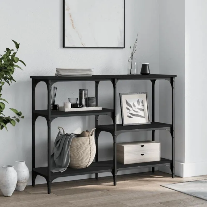 Tavolino Consolle Nero 102x29x75 cm in Legno Multistrato - Vidaxl