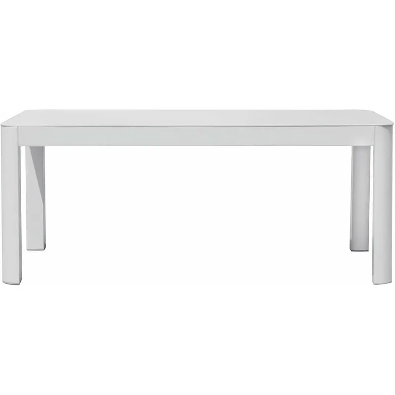 Tavolino da Giardino 100x55x40 cm in Alluminio Bianco